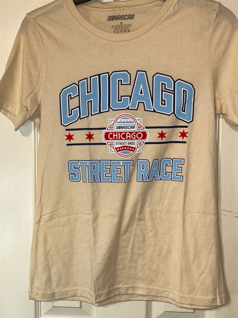 Nascar Beige Logo Crewneck Tee